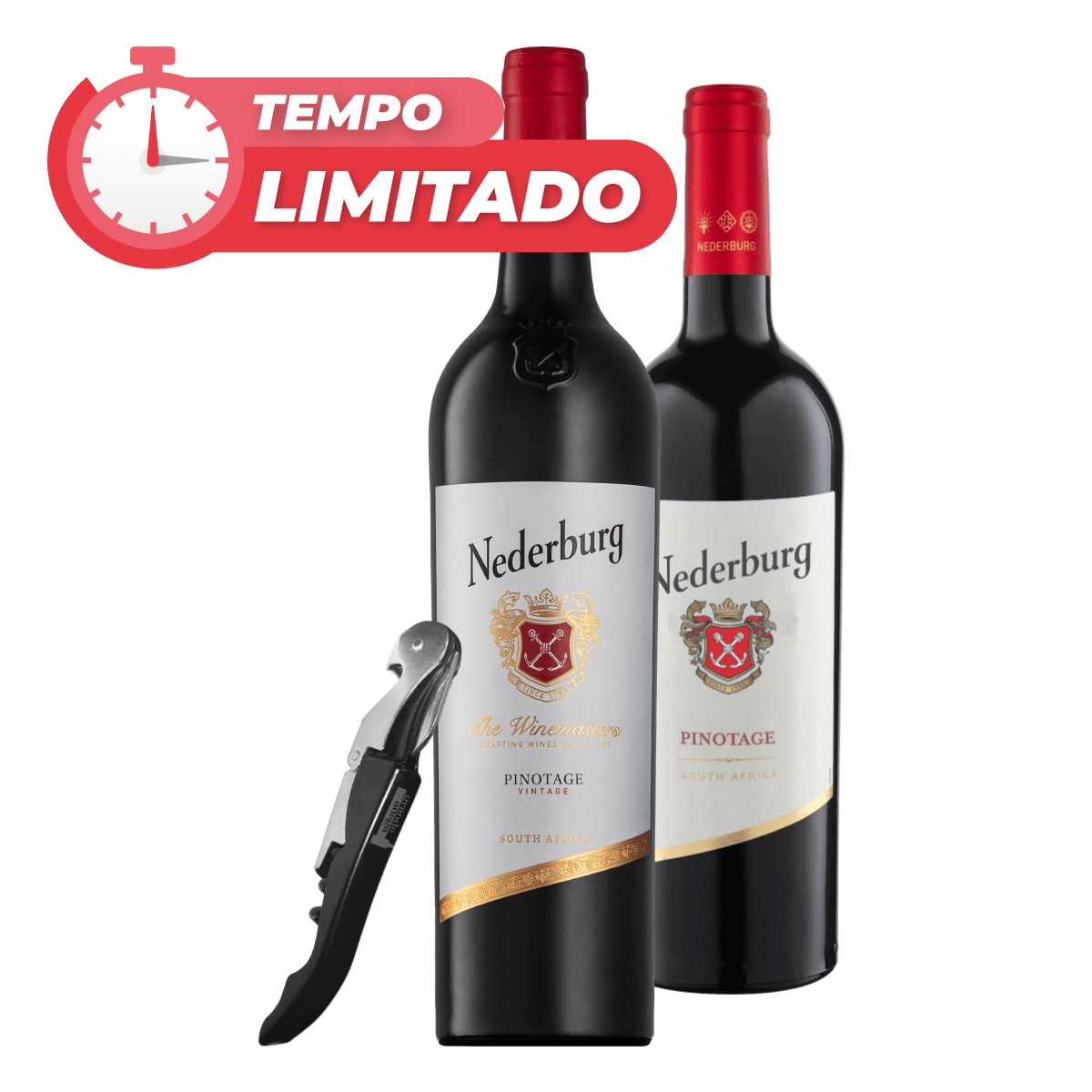 Kit 2 Vinhos Pinotage + Saca-Rolhas Grátis (Edição Limitada e Comemorativa)