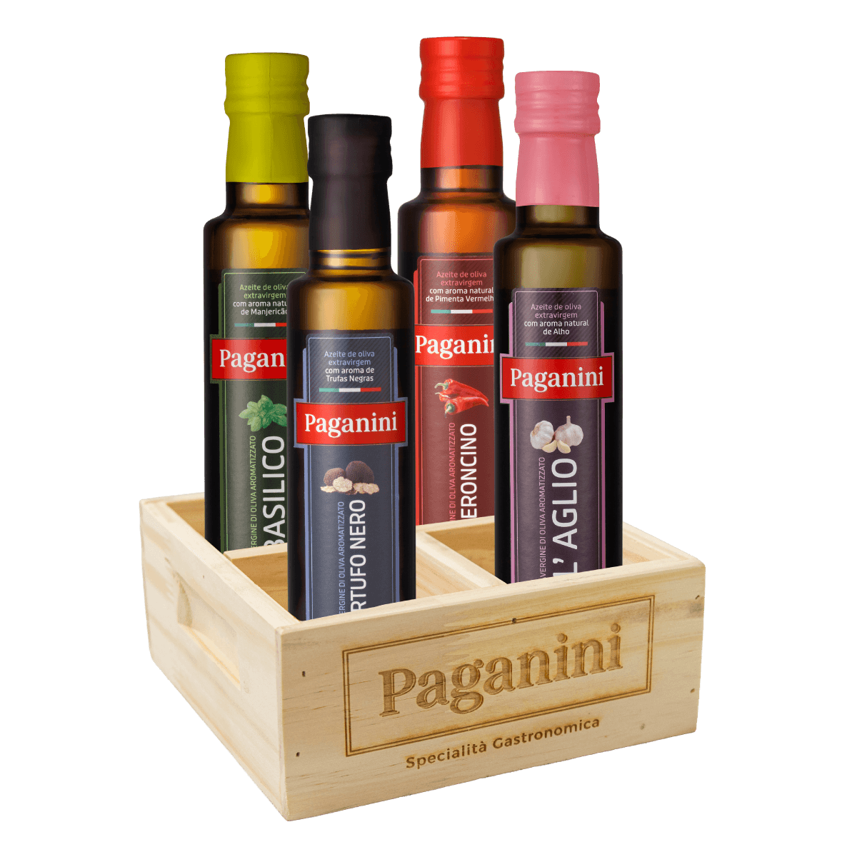 Kit Azeites Saborizados Paganini + Galheteiro Grátis