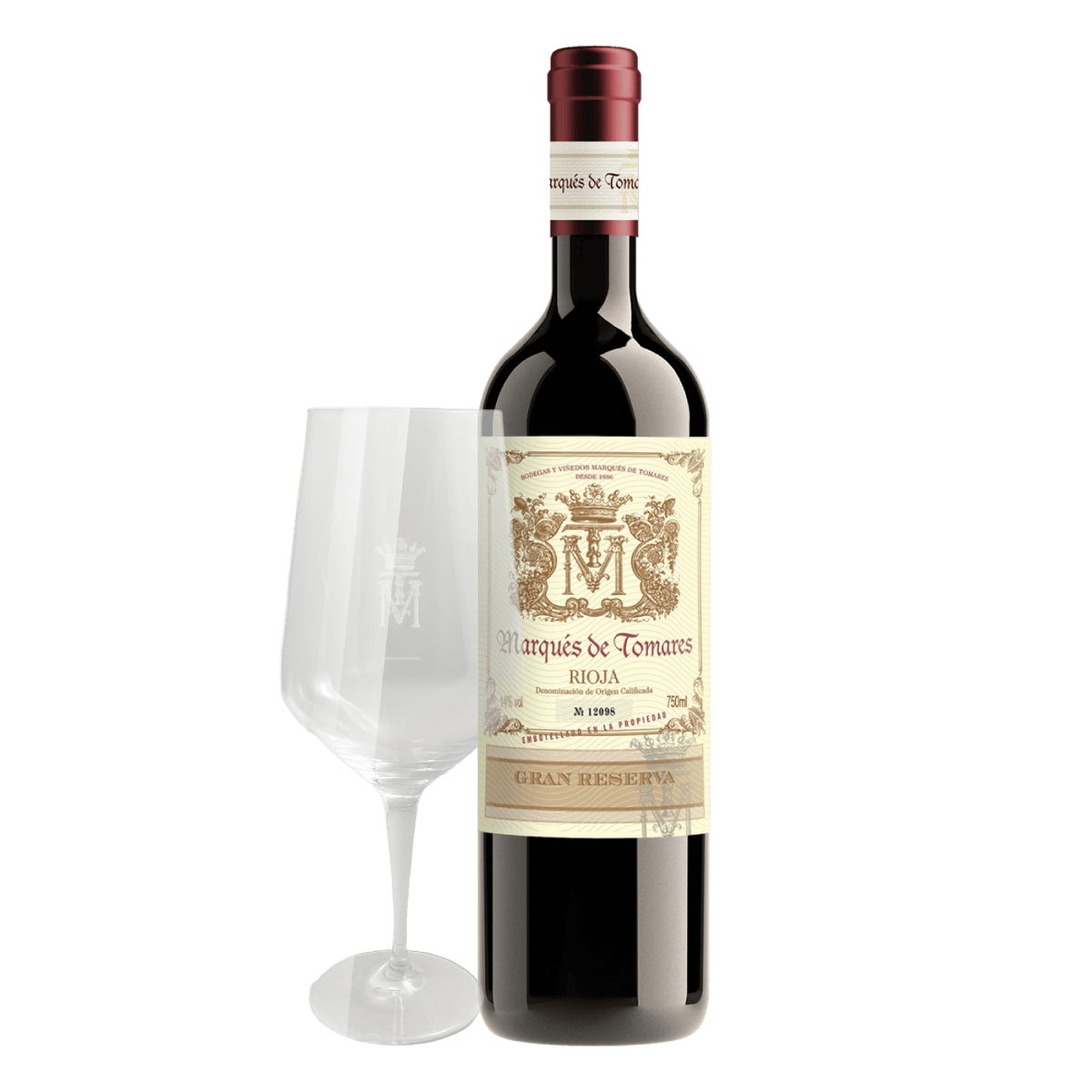 Vinho Marqués de Tomares Gran Reserva + Taça de Cristal Grátis
