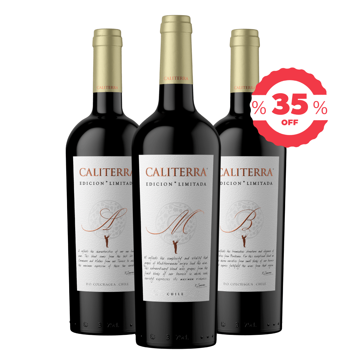 Kit 3 Vinhos Caliterra Edições Limitadas + E-book