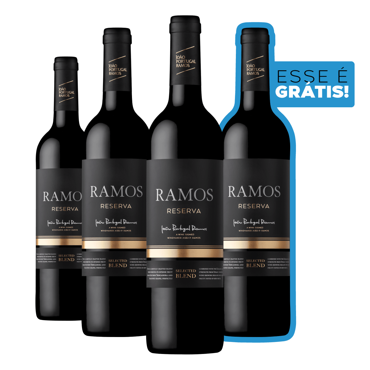 Kit Leve 4 Pague 3 Vinhos Ramos Reserva + E-book